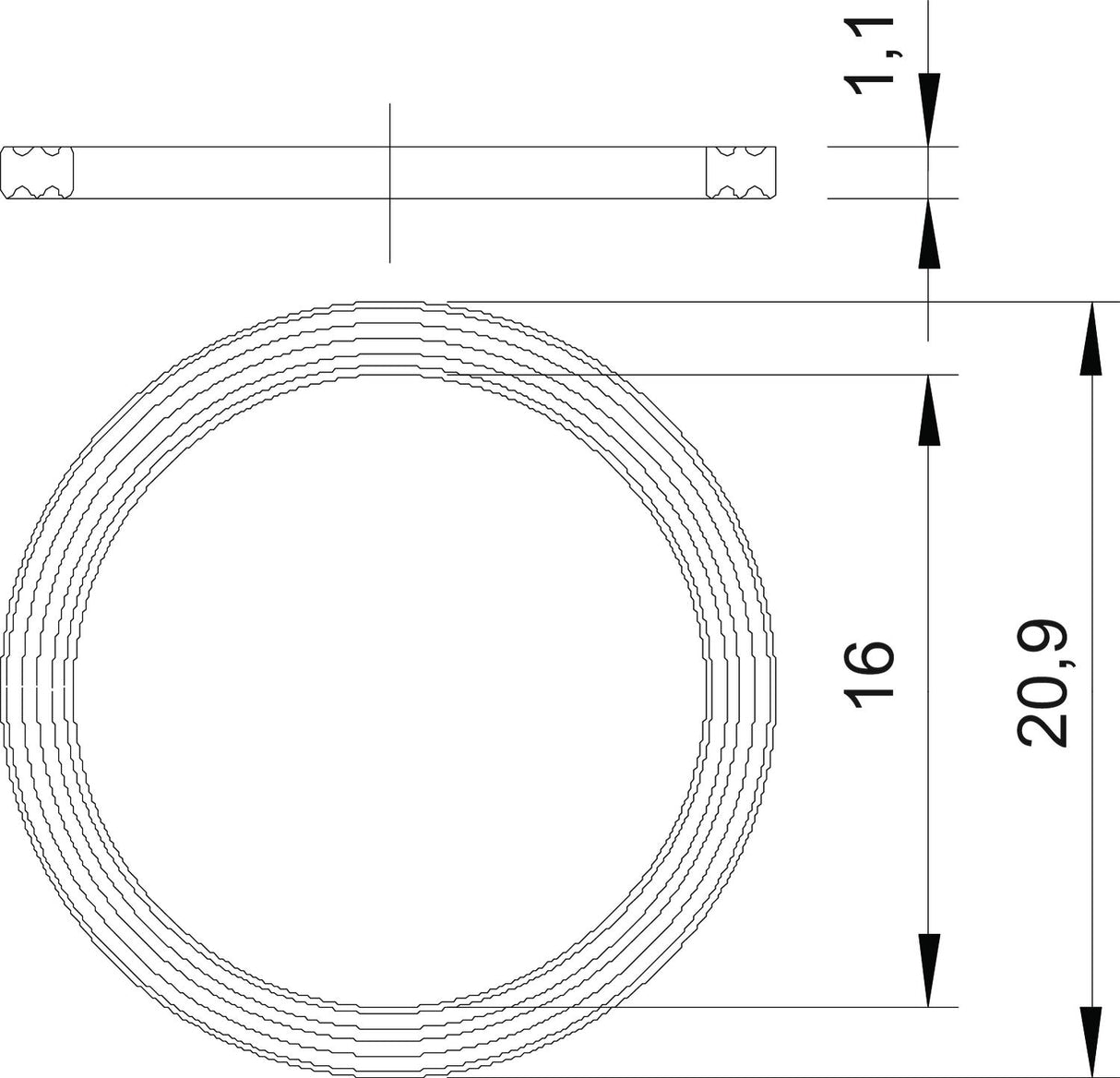 BETTERMANN Dichtring Kst M16 PG 1,1mm 107 F M16 PE