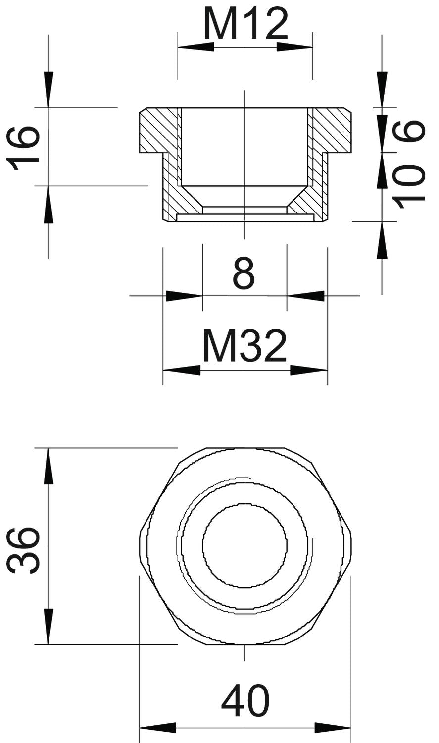 BETTERMANN Reduzierring Kst M32/M12 107 R M32-12 PA
