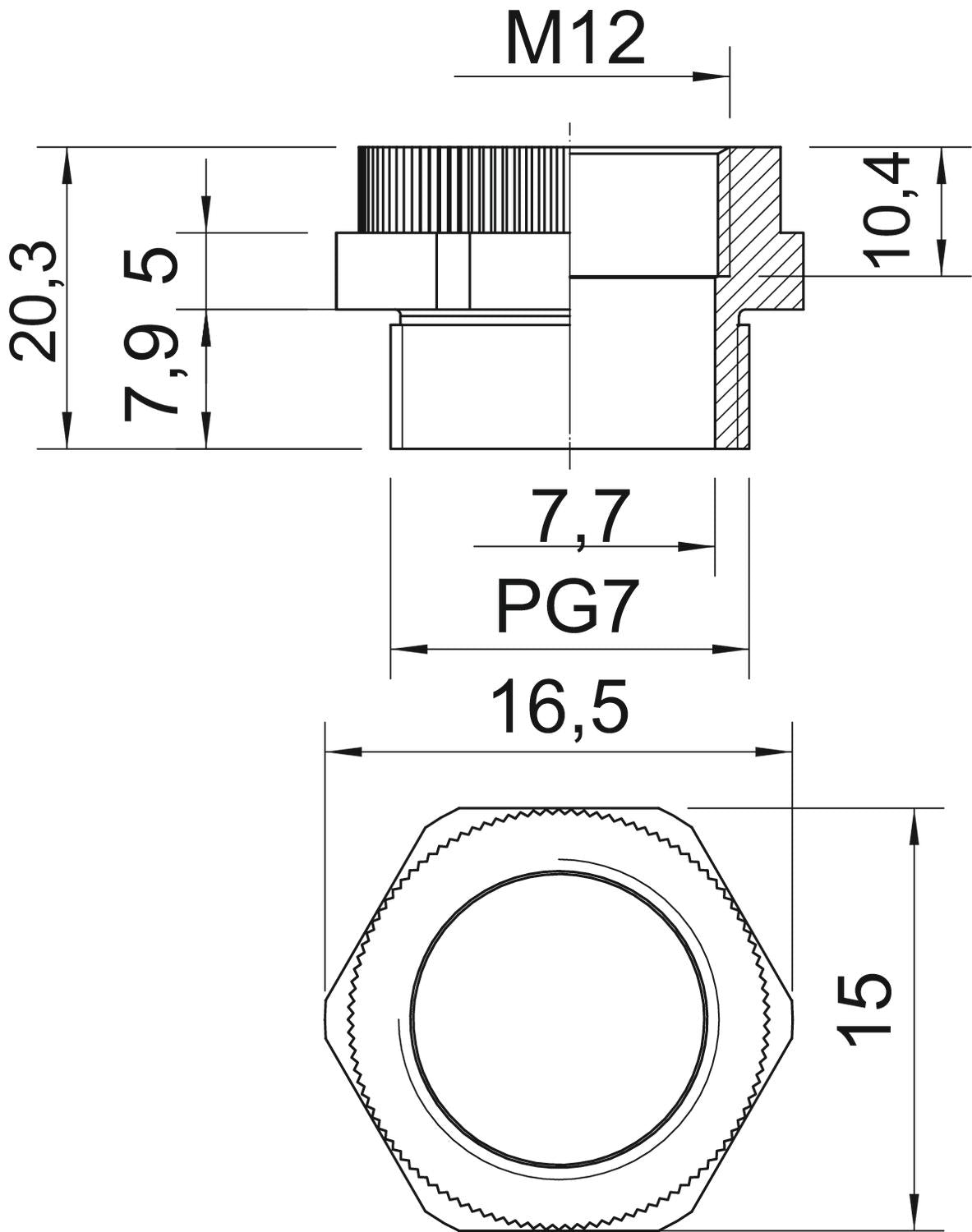 BETTERMANN Adapter Kst PG7/M12 107 ADA PG7-M12