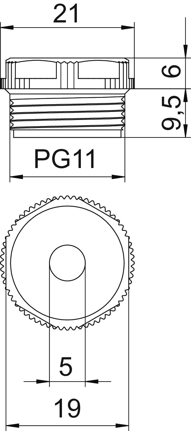 BETTERMANN Kabeleinsteckstutzen IP54 5mm 90 PG11 DSMB 19mm lgr hfr abschneid