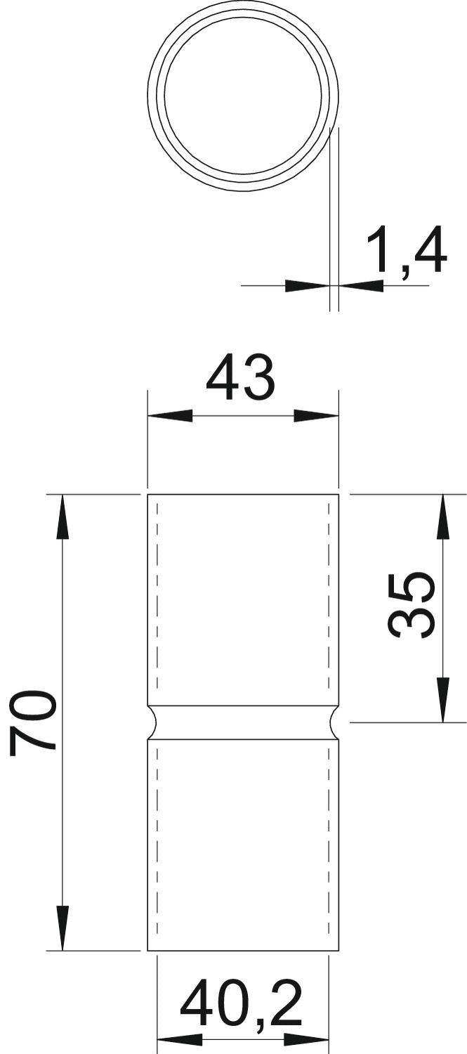 BETTERMANN Alu-Steckmuffe 40,2mm unbeh SV40W ALU hfr