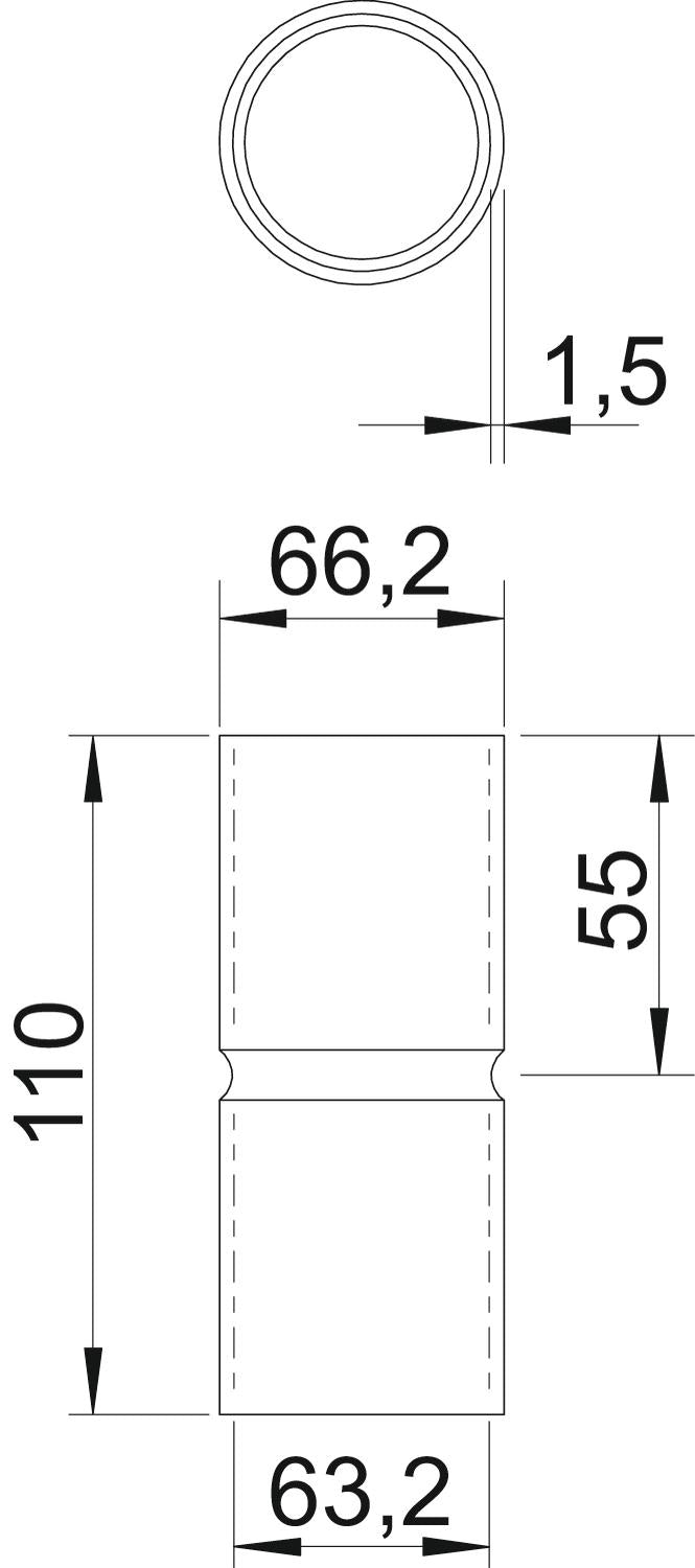 BETTERMANN Alu-Steckmuffe 63,2mm unbeh SV63W ALU hfr