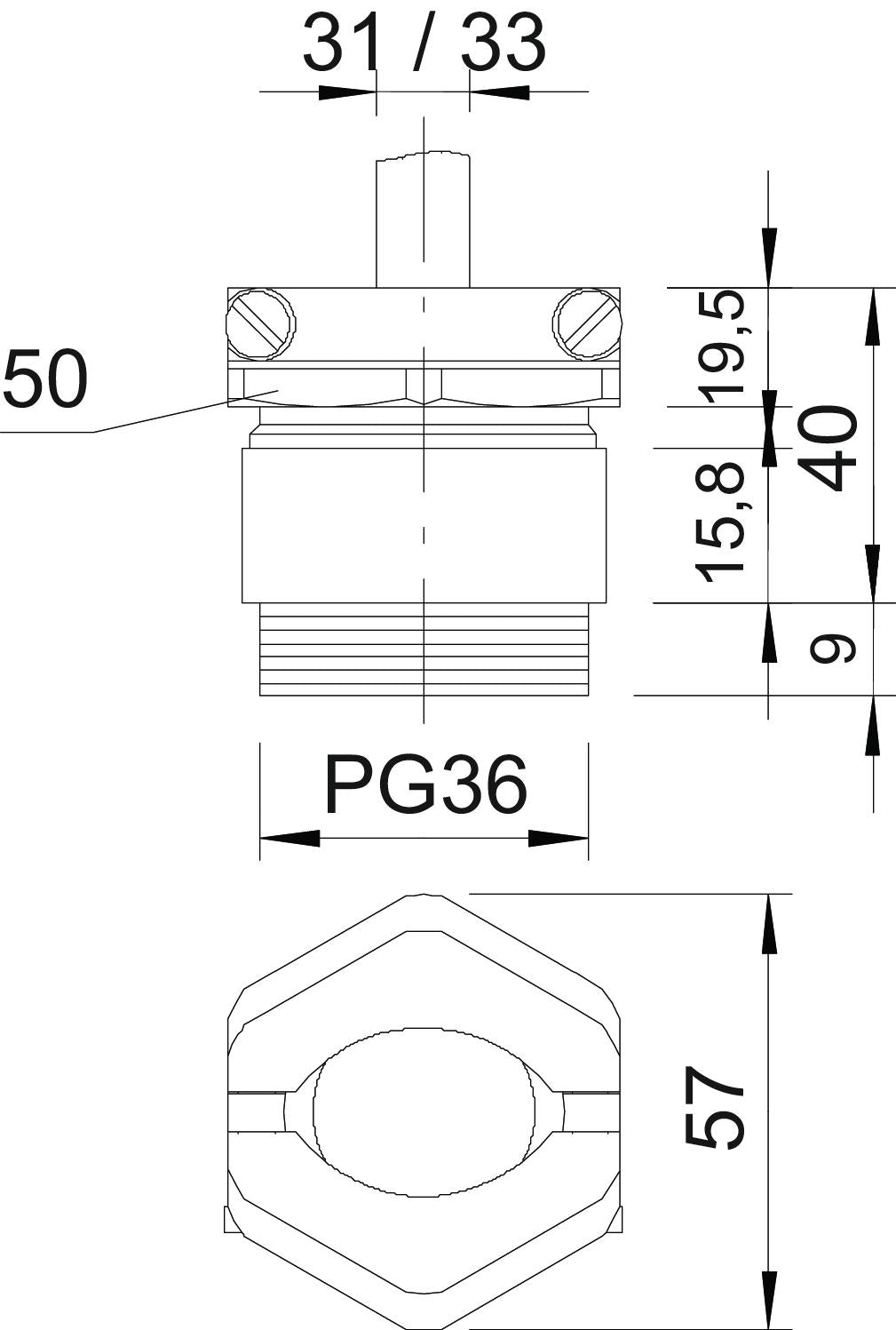 BETTERMANN Kabelverschraubung PG36 Ms si 159 MS PG36 9mm IP54 ger vernick