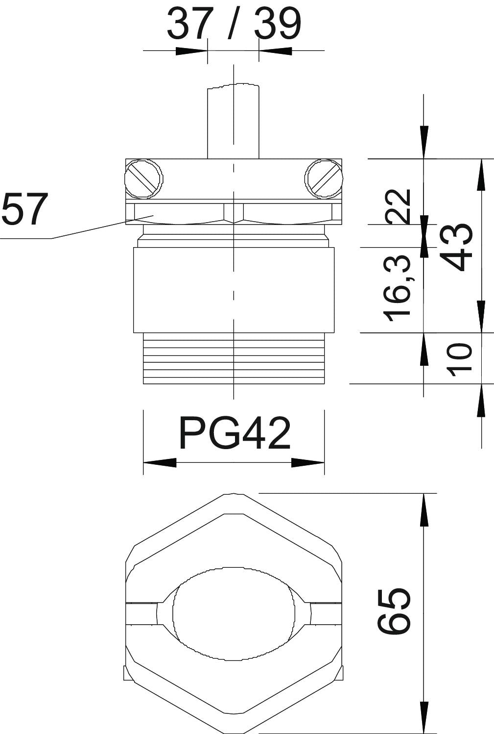 BETTERMANN Kabelverschraubung PG42 Ms si 159 MS PG42 10mm IP65 ger vernick