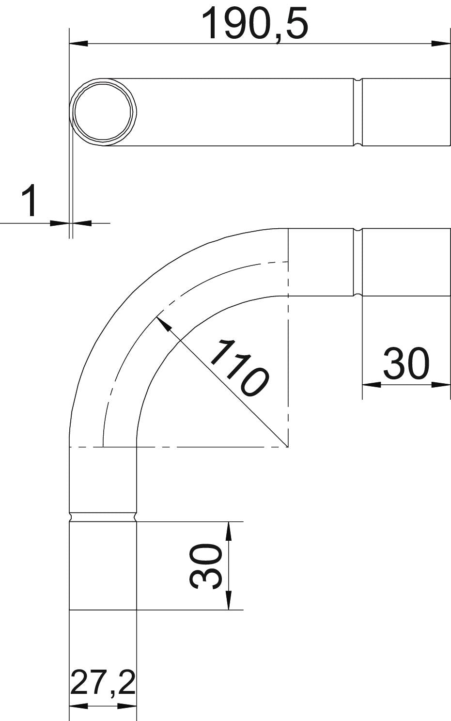 BETTERMANN Steckbogen 25,2mm Metall hfr SB25W A4 unbeh Muffe
