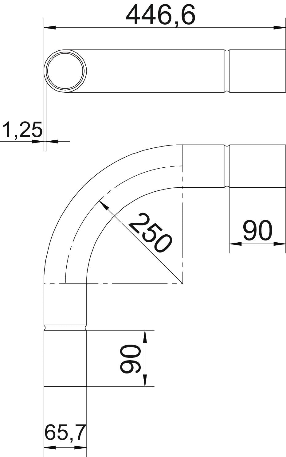 BETTERMANN Steckbogen 63,3mm Metall hfr SB63W A4 unbeh Muffe
