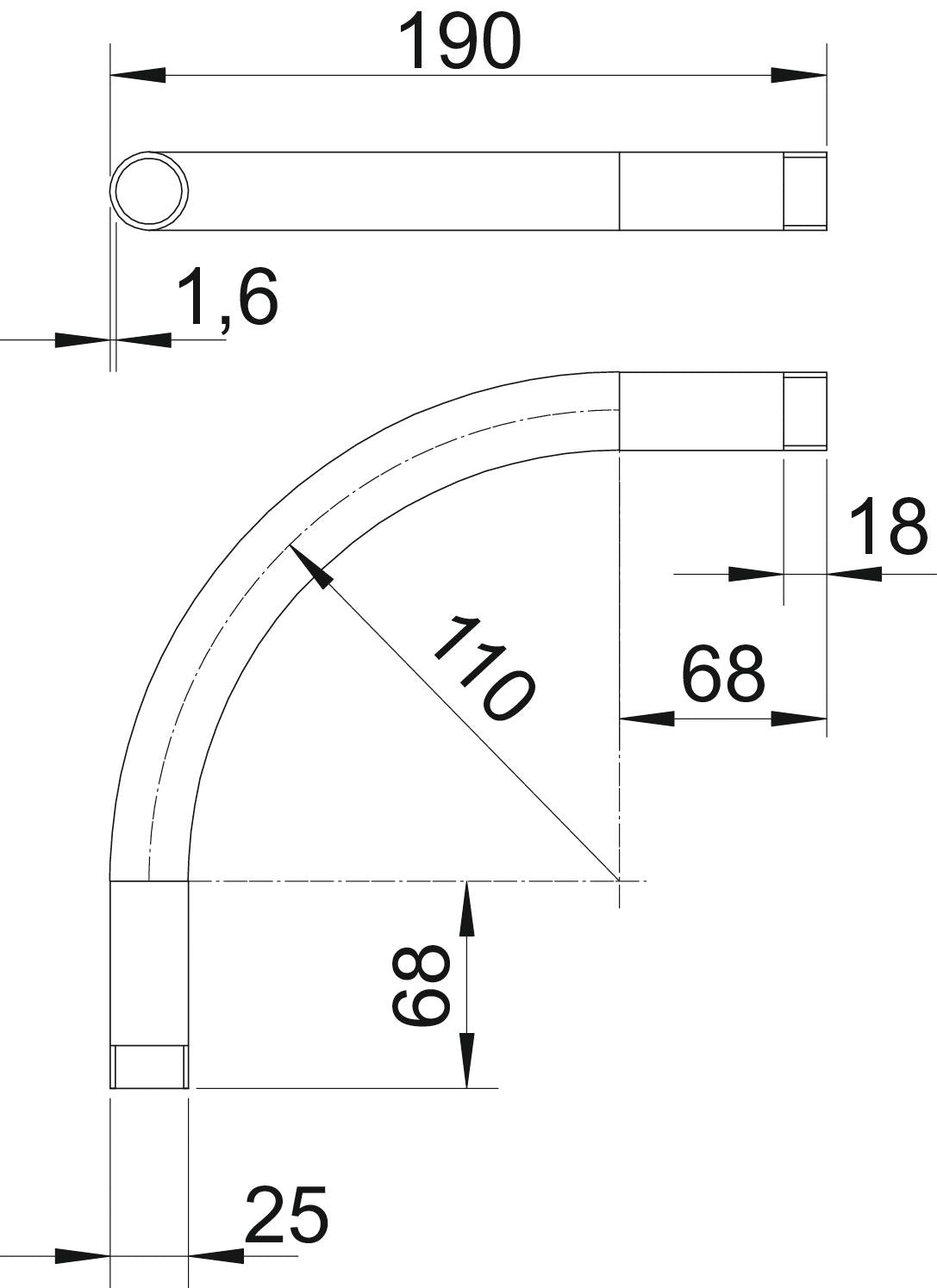 BETTERMANN Stahl-Gewindebogen 25mm f/vz SBNM25 FT Muffe hfr