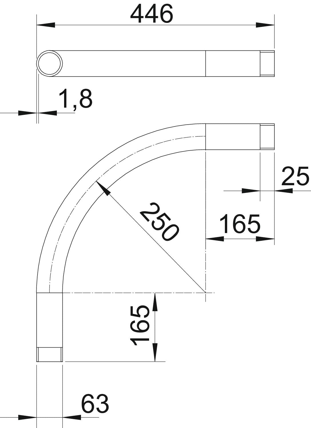 BETTERMANN Stahl-Gewindebogen 63mm f/vz SBNM63 FT Muffe hfr