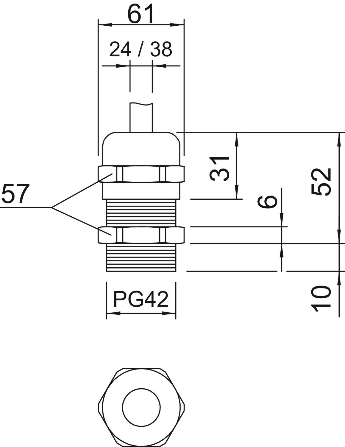 BETTERMANN Kabelverschraubung PG42 Ms si V-TEC PG42 MS 10mm IP68 ger vernick