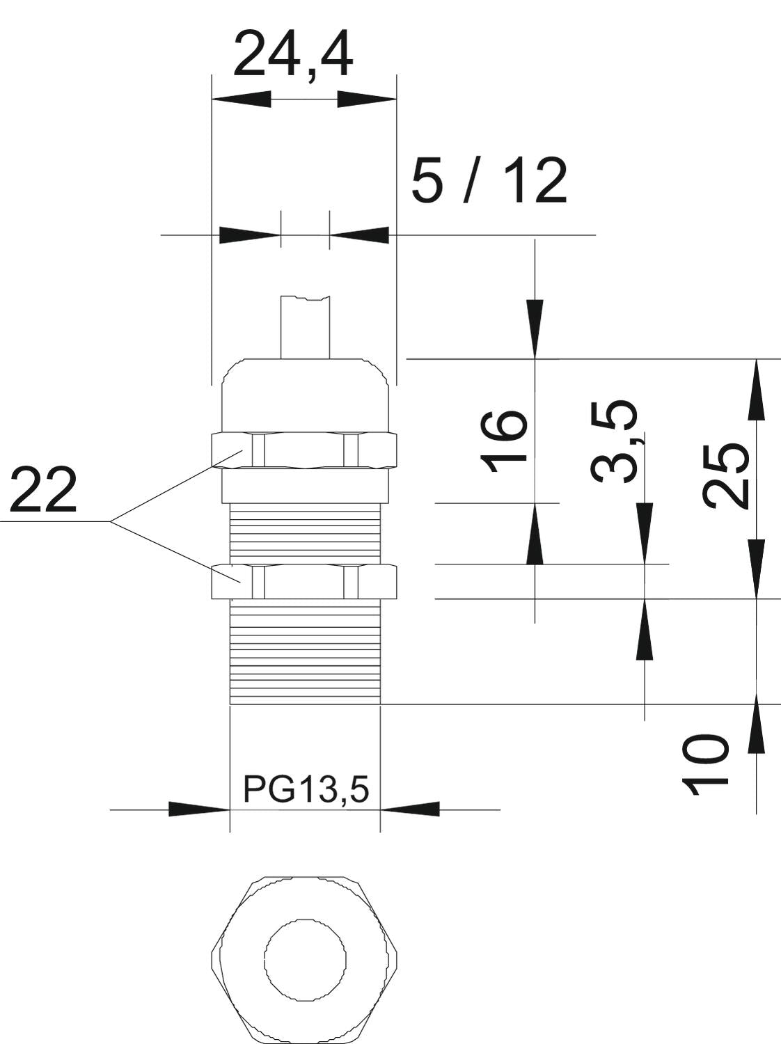 BETTERMANN Kabelverschraubung PG13,5 Ms V-TEC L PG13 MS si 10mm IP68 ger