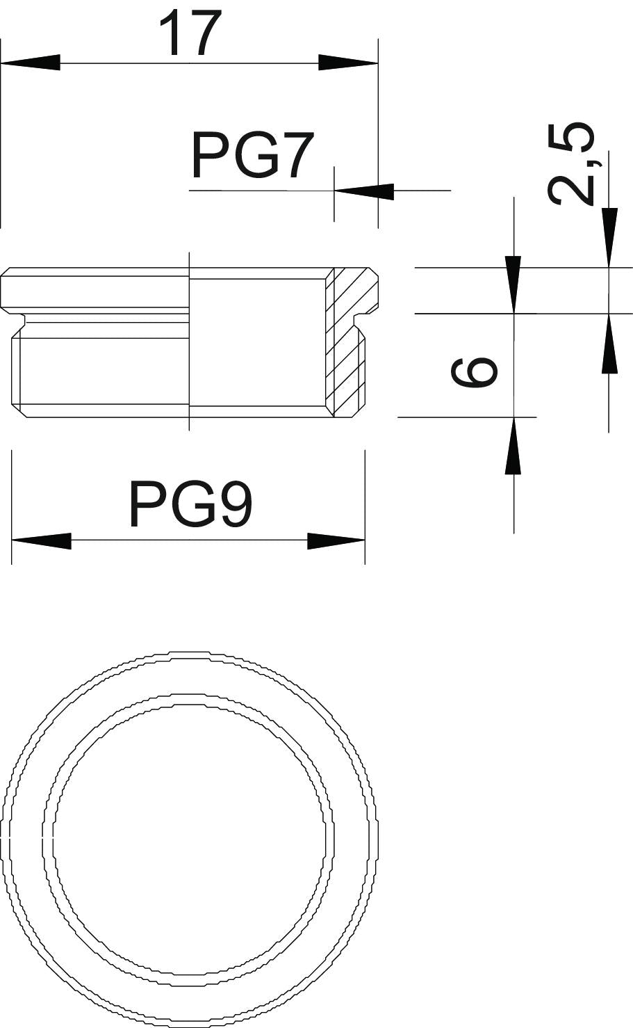 BETTERMANN Reduzierring Ms PG9/PG7 167 R MS PG9-7 vernick
