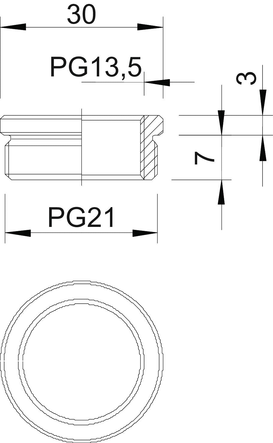 BETTERMANN Reduzierring Ms PG21/PG13,5 167 R MS PG21-13 vernick