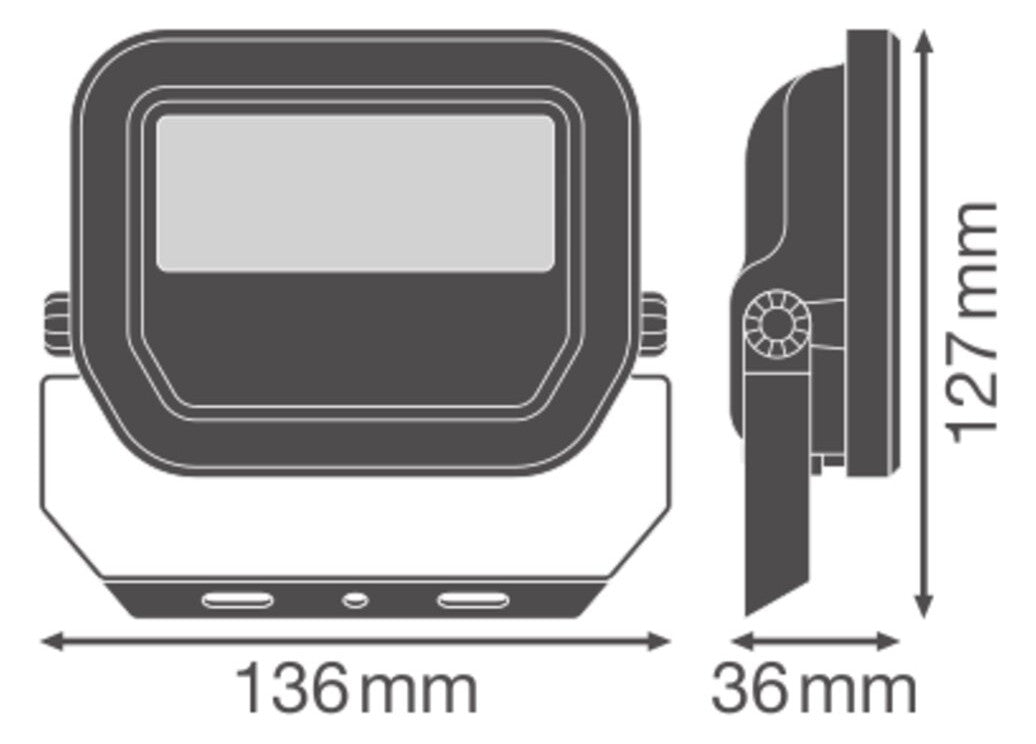 LEDVANCE LED-Anbaustrahler 8W Konv 1LED FL 10 P 8W 1K2LM 865 PS SY100 BK sw ws