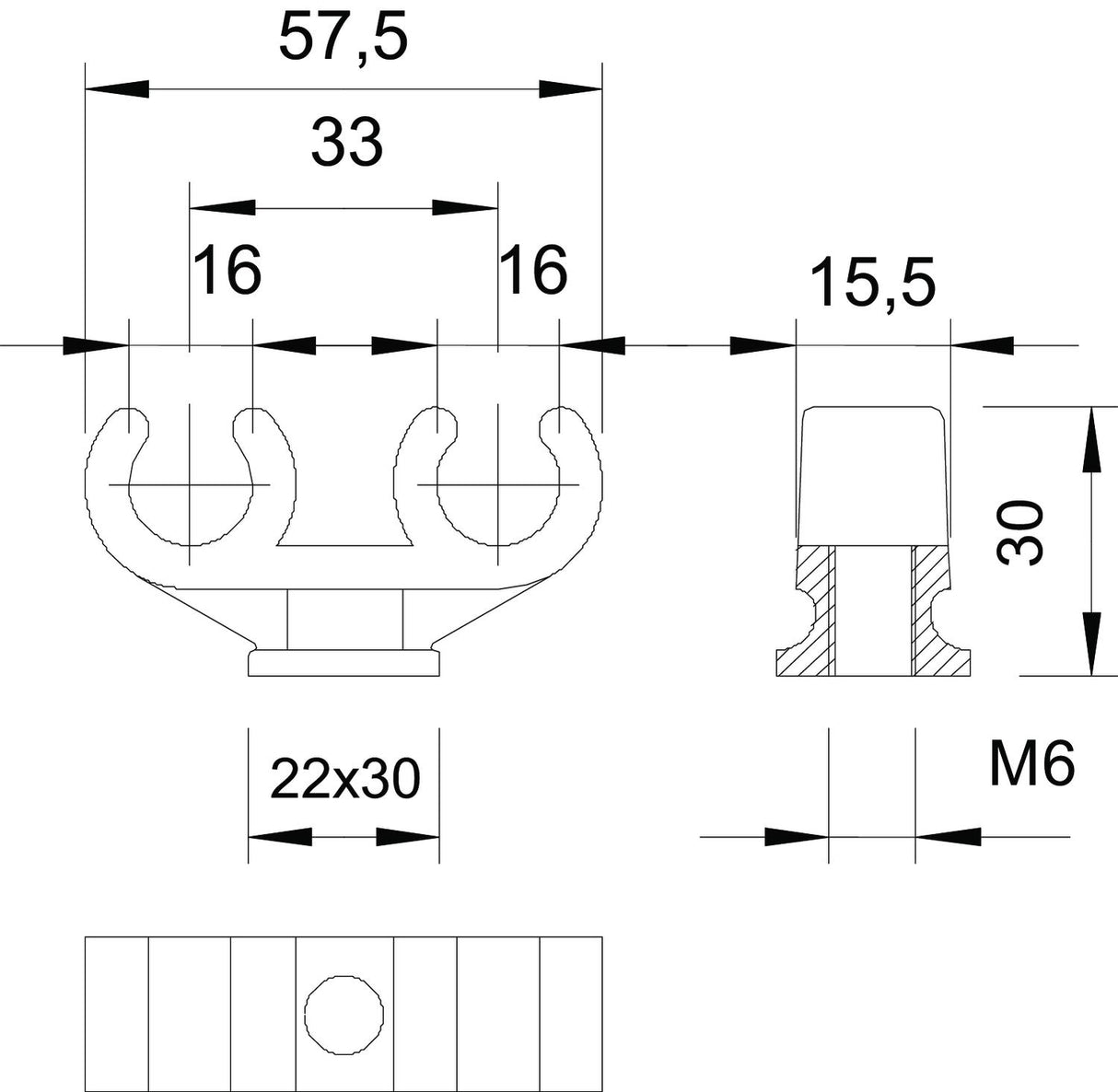 BETTERMANN Abstandsschelle 2f 18mm Kst 2962 2x16 zweilappig hfr