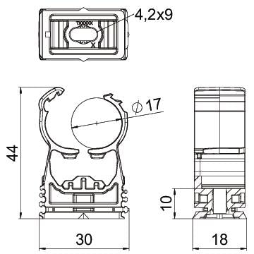 BETTERMANN Rohrschelle 16-20mm kompl PA proQuick PQ-17 SWS geschl Kst anreihb