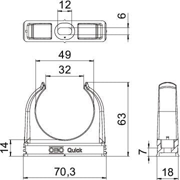 BETTERMANN Rohrschelle 32-39,2mm Kst gr Quick 2955 F M50 STGR anreihb Schraubl