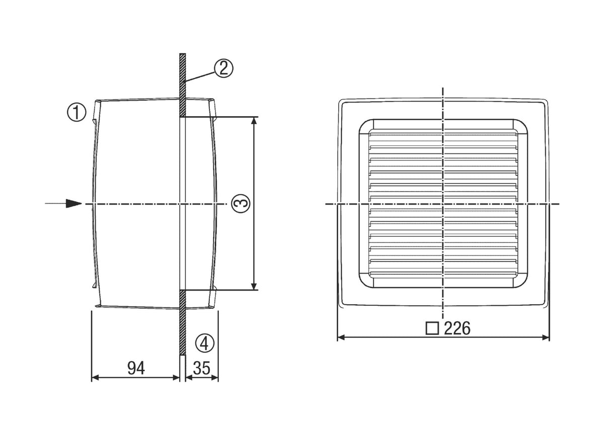 MAICO Fensterventilator 230V selbsttät EVN 15 240cbm/h Entlüft Kst 1550Upm ws