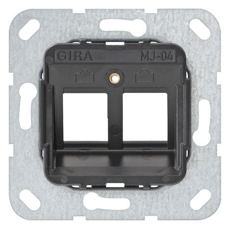 GIRA Zentralplatte Mod-Jack 2f sw Tragring 560400 ohne Beschriftungsfeld