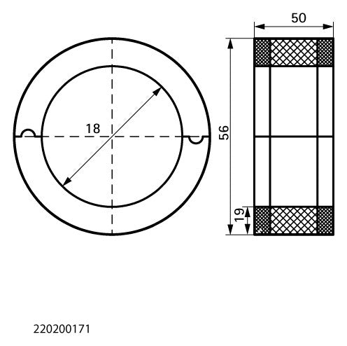 Walraven Kälterohrträger BISOFIX E19+ s1s2 L:50 -50/+110 C - 17,2-18,0 mm | 220200171