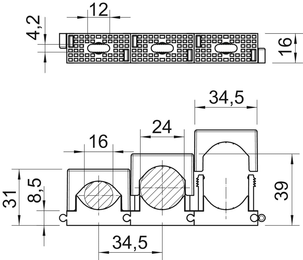 BETTERMANN Abstandsschelle 1f 24mm Kst 2037 16-24 LGR geschl hfr