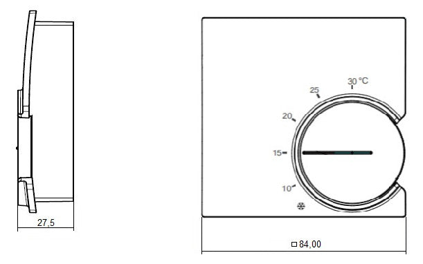 EBERLE Raumthermostat 230V 10A Öffner RTR 9121 IP30 Bimetall