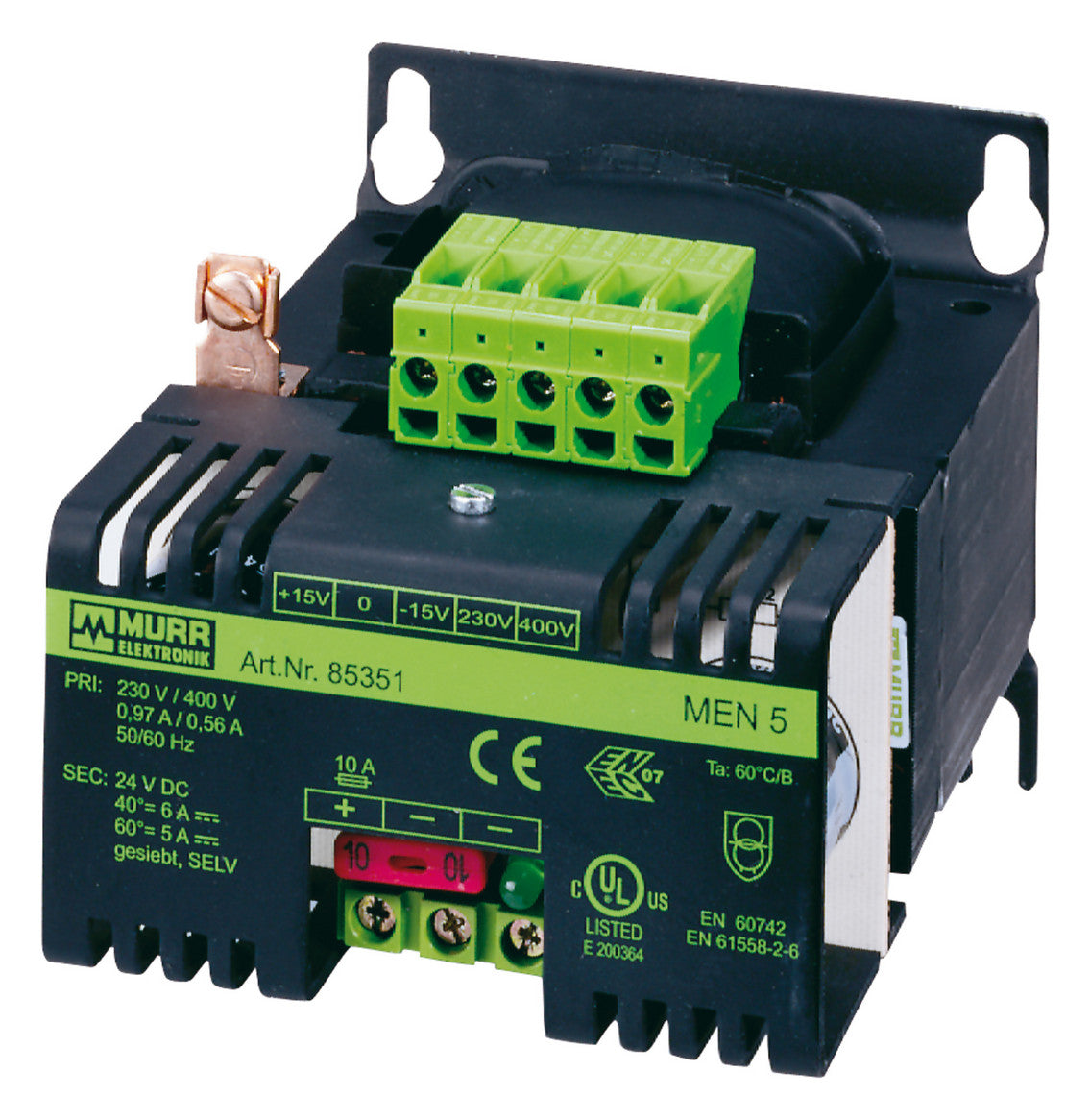 MURR SPS-Systemstromversorgung AC DC 24V 85350 230-400V 3A 84x83x124mm