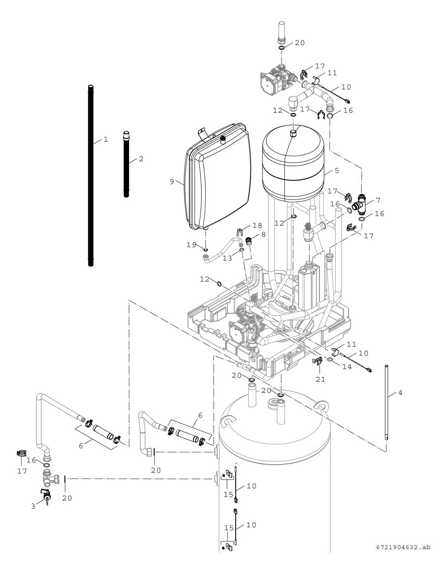 Bosch Luft/Wasser-WP Inneneinheit CS5800iAW 12 M, mit Speicher 180l +16l | 8738212415