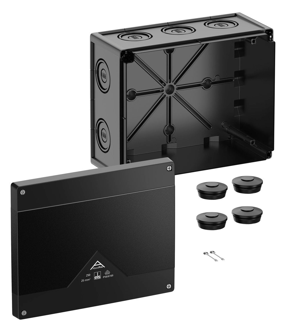 SPELSBERG Abzweigkasten 202x252mm Kst sw Abox Pro 250-L/sw IP66/IP67/IP69 IK09