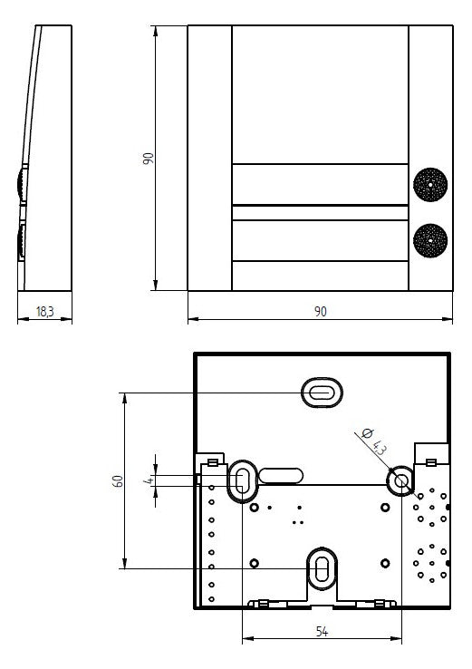 GROTHE Klingeltableau syst.unabh Kst AP COMBIFIX DOMOLUX DUO SIM/SW 2tast si