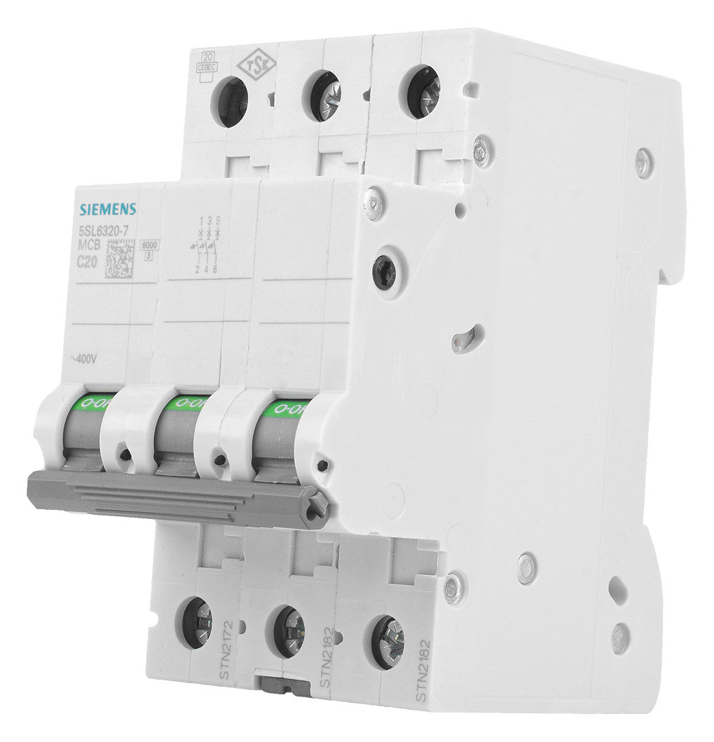 SIEMENS Leitungsschutzschalter UC C 20A 5SL6320-7 3p 400V 3TE 50Hz IP20