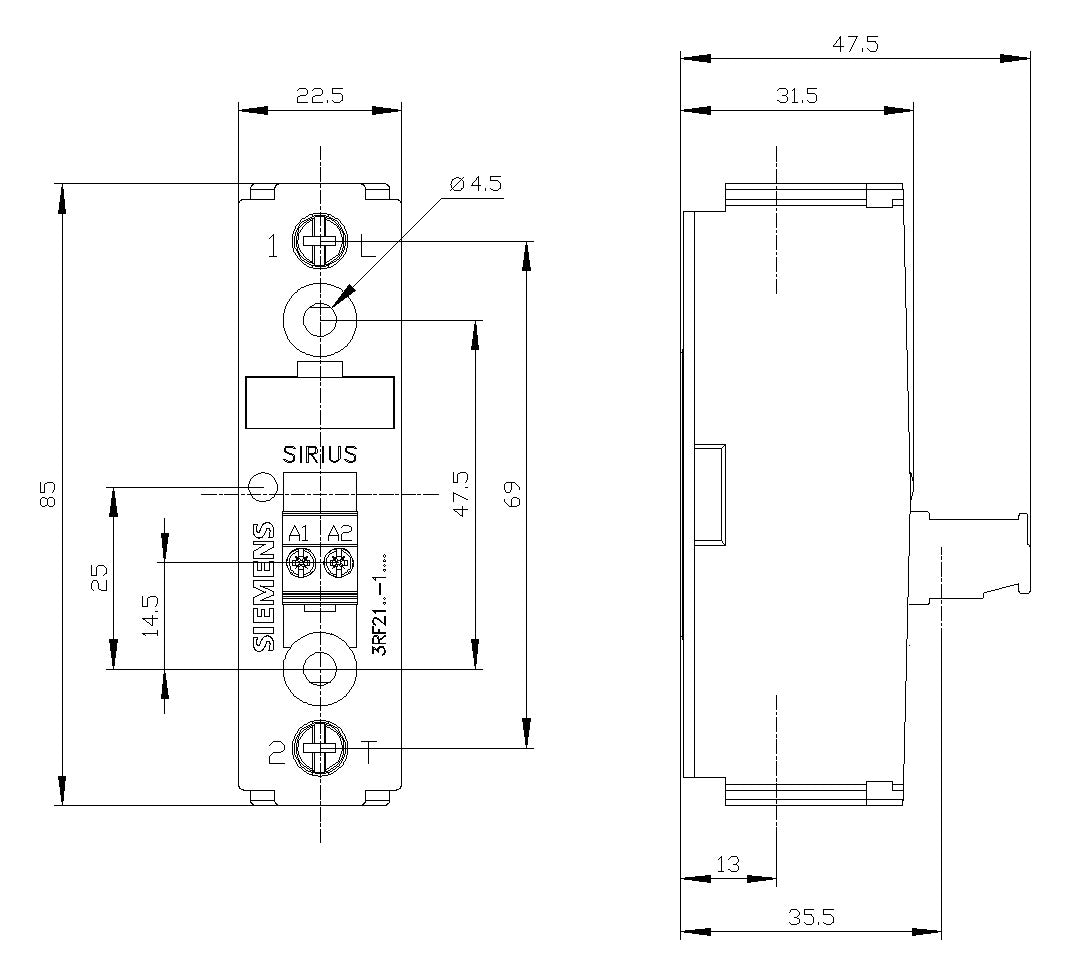 SIEMENS Leistungsschütz 1S 15-24VDC REG 3RF2120-1AA02