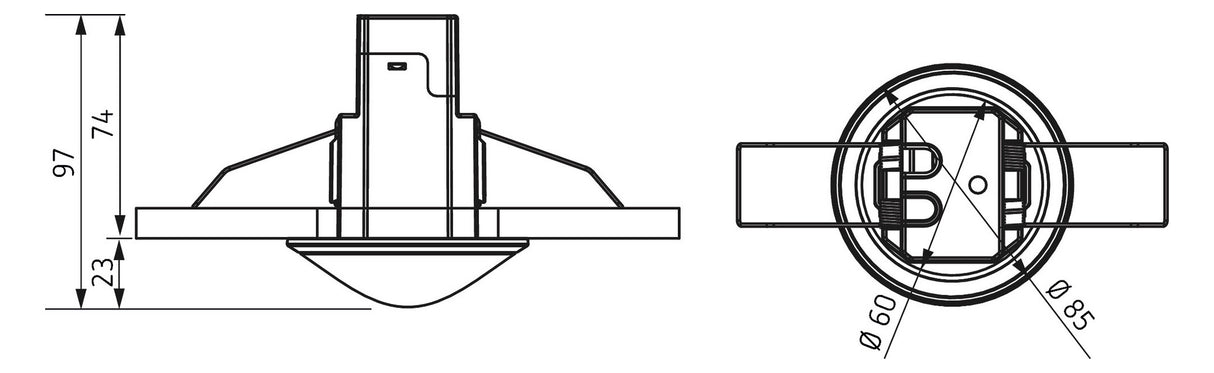 THEBEN Bewegungsmelder 0-360° UP ws BWM theMova S360-101 DE WH IP54 fernb 2300W