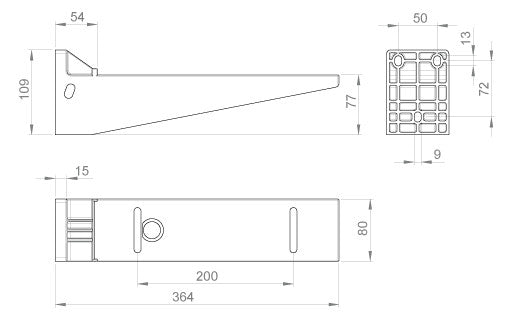 UNEX Ausleger 60x300 grau 66303