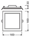 LEDVANCE LED-Einbaustrahler 12W Konv ws SLIM DL SQ 155 12 W 3000 K WT 1LED ws