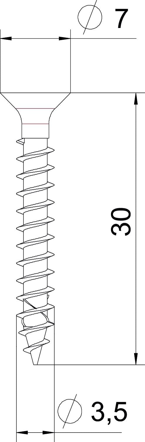 BETTERMANN Senkkopfschraube TX 3,5x30mm OTSC 3,5x30 A4 VA L30mm unbeh Edst
