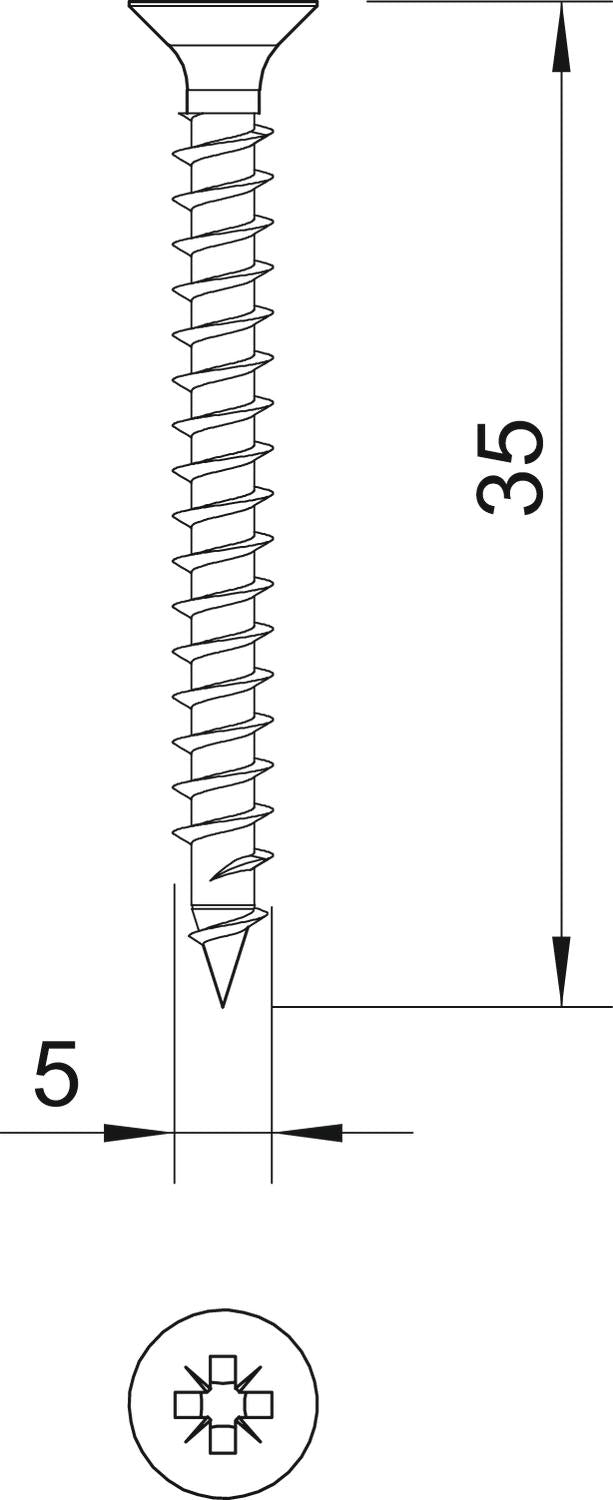 BETTERMANN Senkkopfschraube PZ 5x35mm ST 4759 5.0x35 L35mm