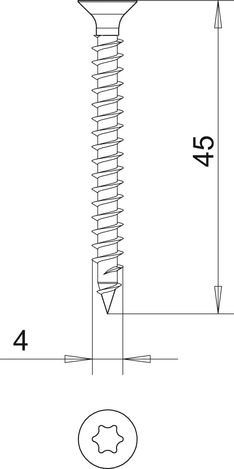 BETTERMANN Senkkopfschraube TX 4x45mm ST 4759T 4.0x45 T20 L45mm