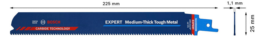 BOSCH-EW Säbelsägeblatt 225mm Edst Stahl RBE- 1ER S 1155 HHM Nichteisen-Metalle