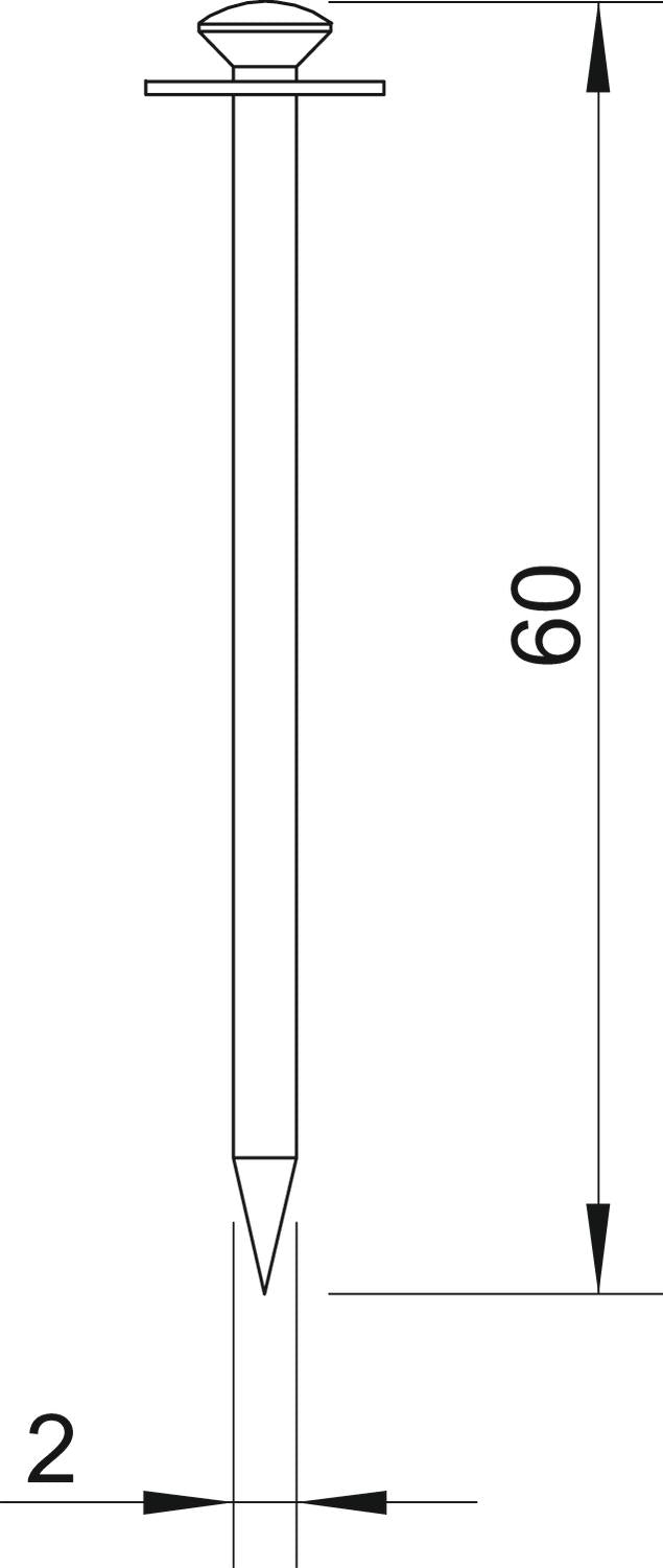 BETTERMANN Stahlnagel 2x60mm Linsenkopf 500 60 gehärtet bl