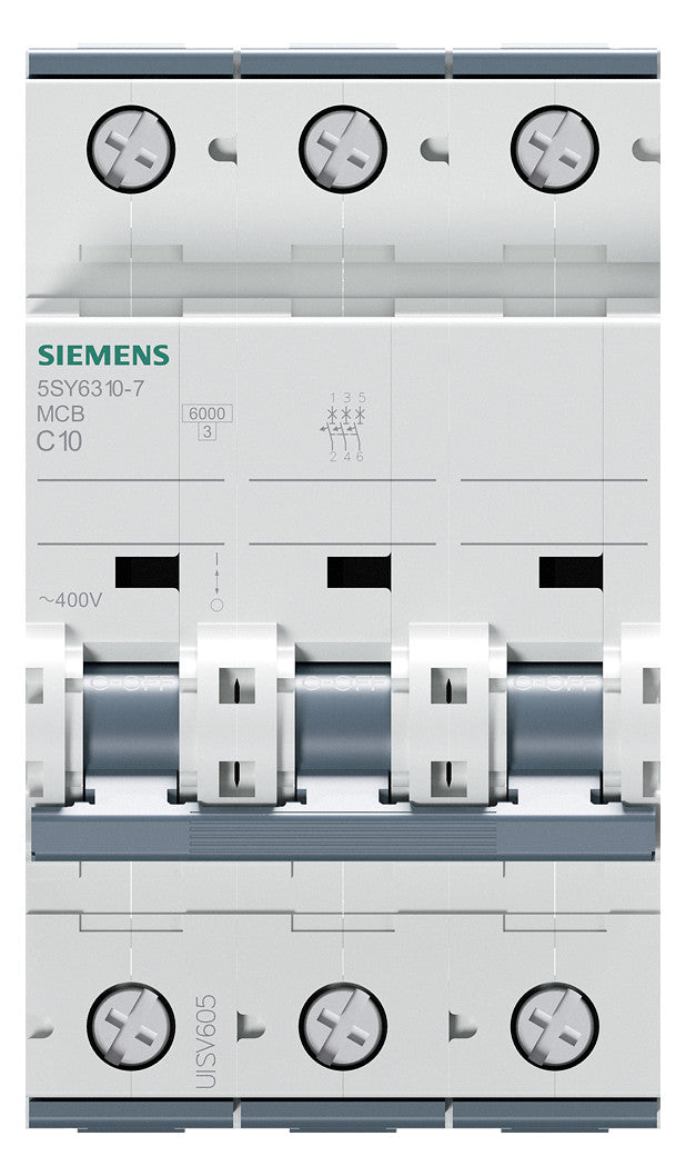 SIEMENS Leitungsschutzschalter UC C 10A 5SY6310-7 3p 400V 3TE 50Hz IP20