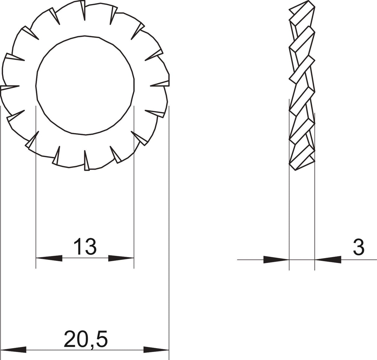 BETTERMANN Fächerscheibe M12 VA V4A SWS M12 A4 off.Außenverz