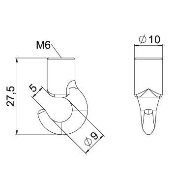 BETTERMANN Schraubhaken 11x27mm ST g/vz 2081 K M6 13mm 1600N