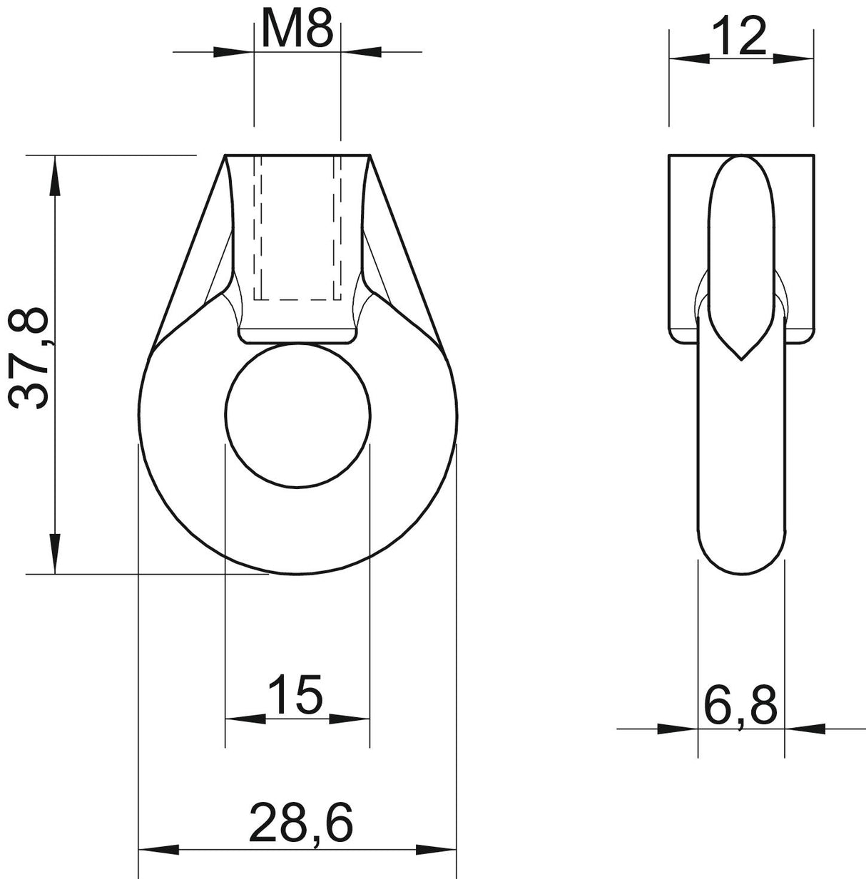 BETTERMANN Schrauböse M8 15mm ST g/vz 2084 M8 G