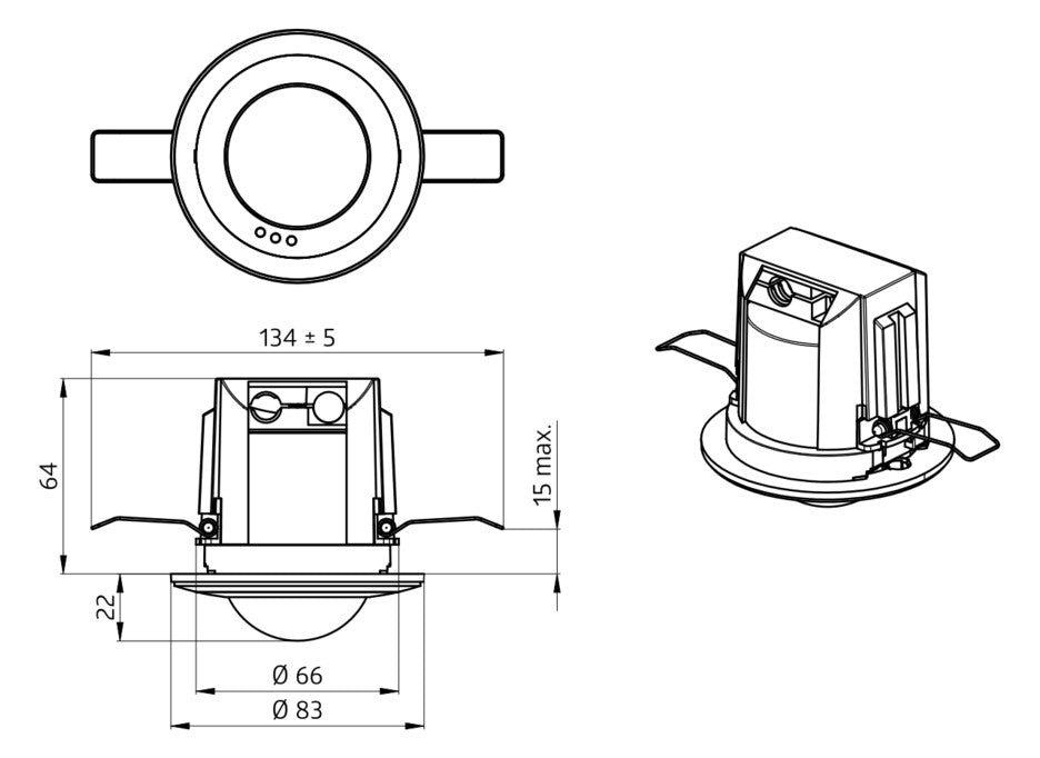 BEG Präsenzmelder 360° EB ws IP20 fernb PD2N-M-1C-LED-DE Präsenzmelder 2300W