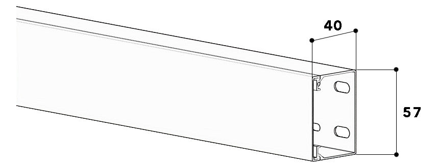 GGK Leitungsführungskanal Kst aws unbeh LFG 40x60 40x57x2000mm RAL9010
