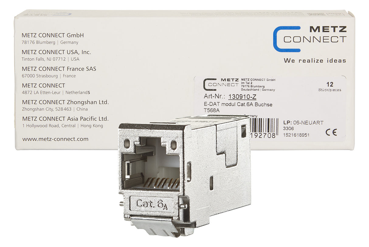 METZ CONNECT Modular-Buchse Cat6A RJ45 130910-Z 22-26AWG Feldkonf Schirm rnd