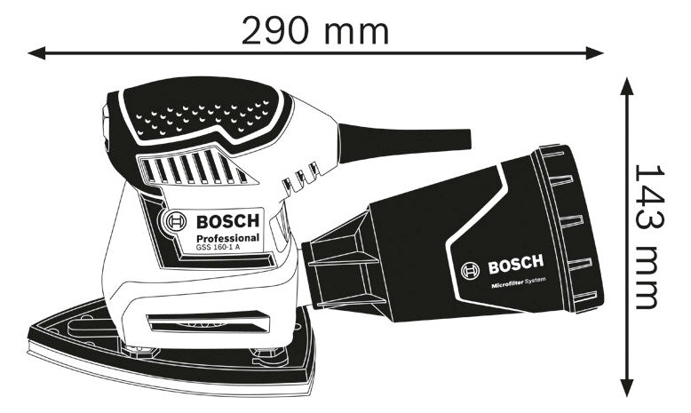 BOSCH-EW Schwingschleifer 180W 1,2kg Professional GSS 160 Multi 150x100mm