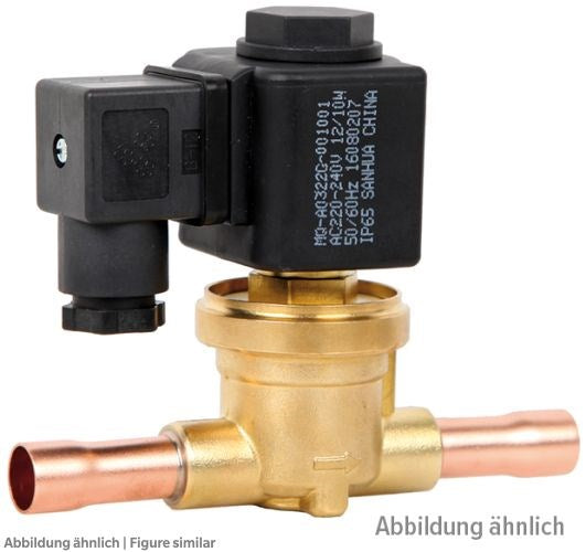 Magnetventil Sanhua HDF22H02 löt 35mm+1-3/8", 45bar,o. Spule, -40/+140°C*