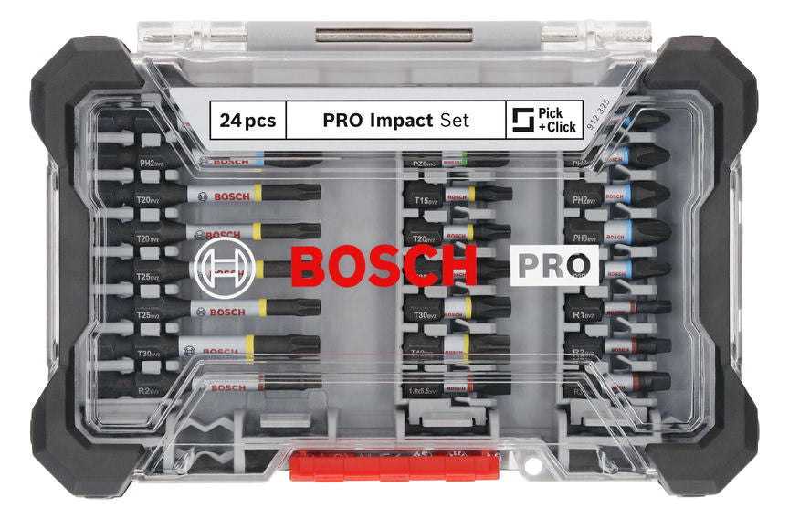 BOSCH-EW Bit-Set 24St Magnethalter 5xPH SCHRAUBERBIT-SA 2xPZ 10xTX 1xSchlitz