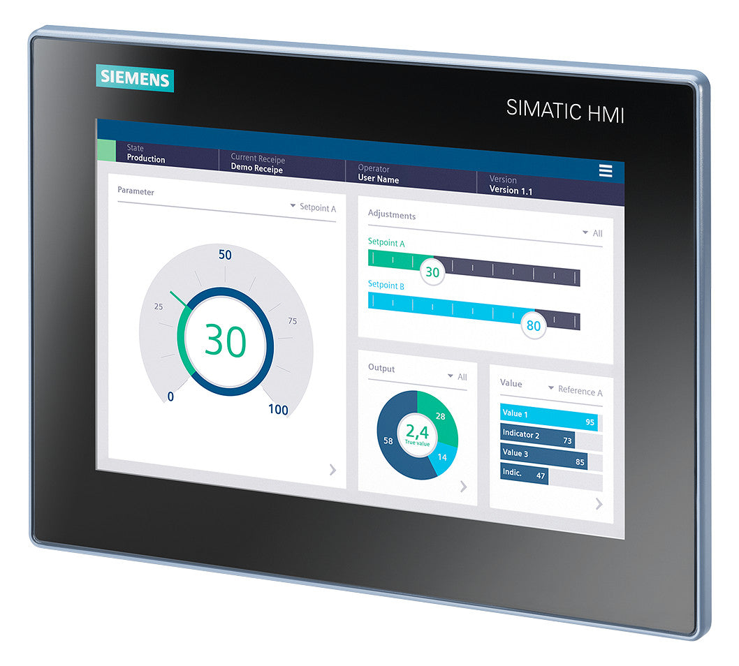 SIEMENS Grafik-Panel m.Farbdisplay DC 6AV2123-3KB32-0AW0 19,2-28,8V 1HW/IE